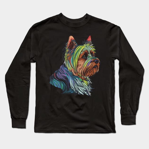 Yorkshire Terrier Dog Art Long Sleeve T-Shirt by The Image Wizard